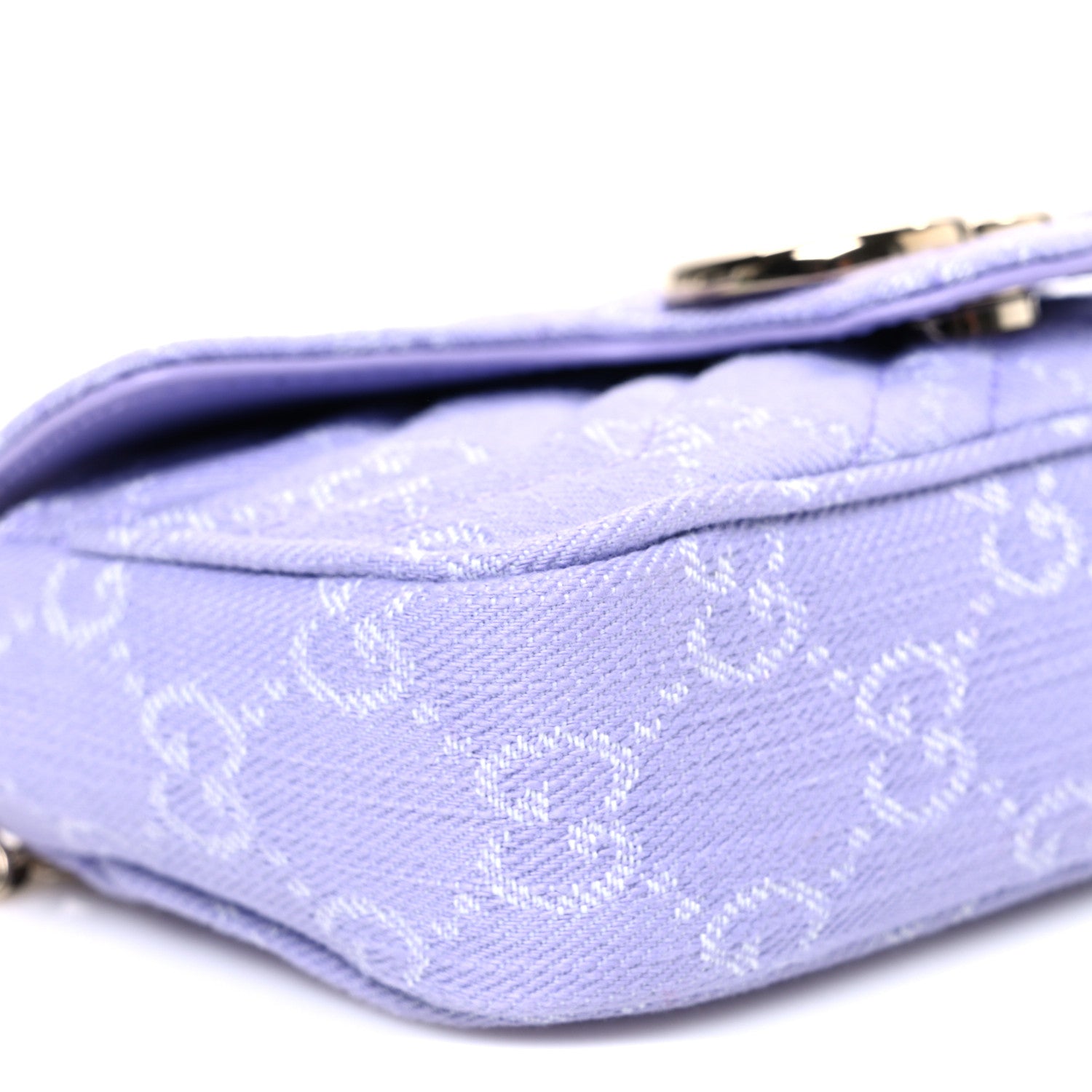 Gucci Denim GG Monogram Mini GG Marmont Shoulder Bag Light Purple