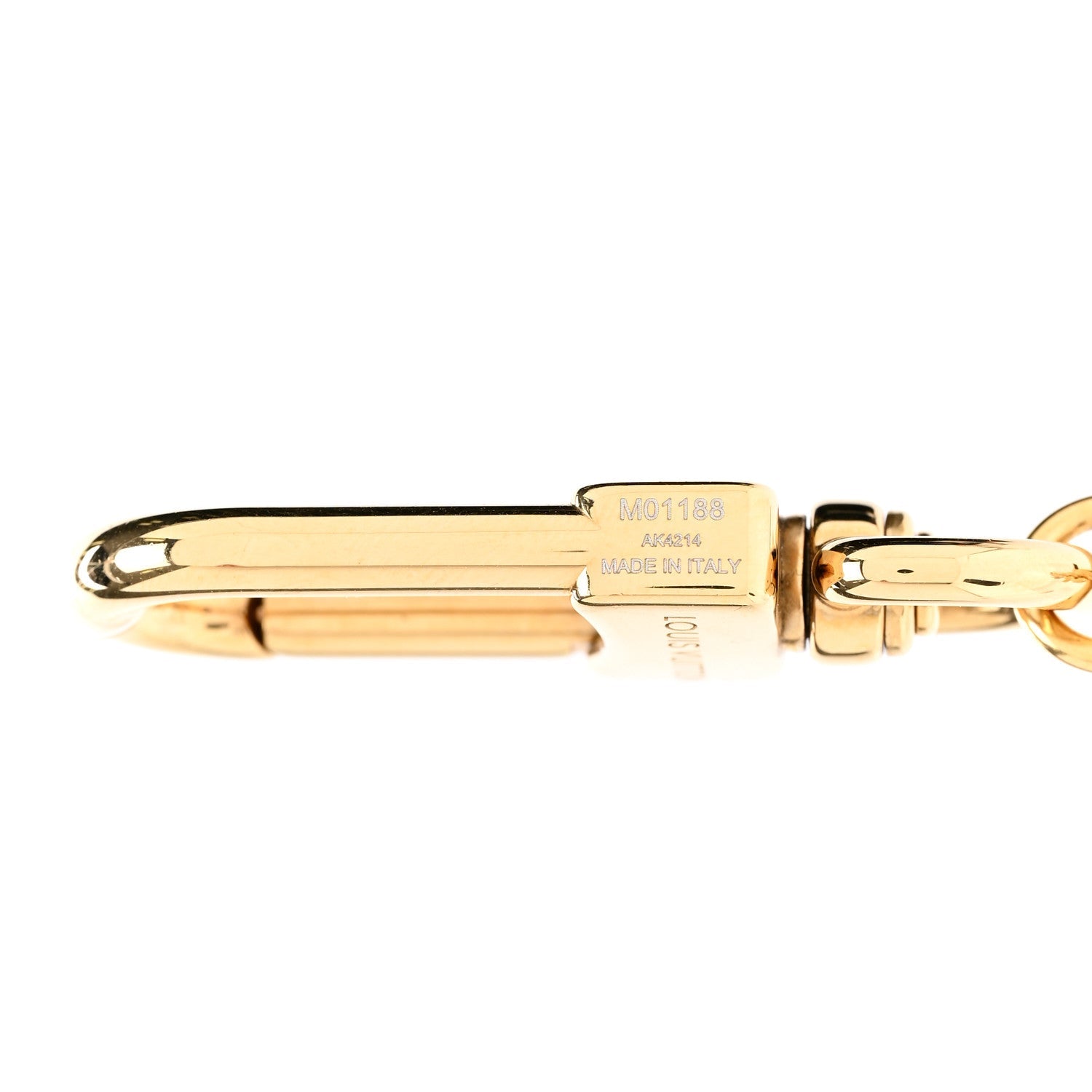 Louis Vuitton Brass Enamel Fleur De Monogram Bag Charm Chain Gold