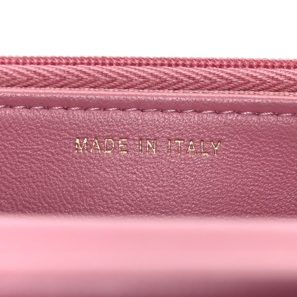 Chanel Tweed Quilted Wallet On Chain WOC Pink