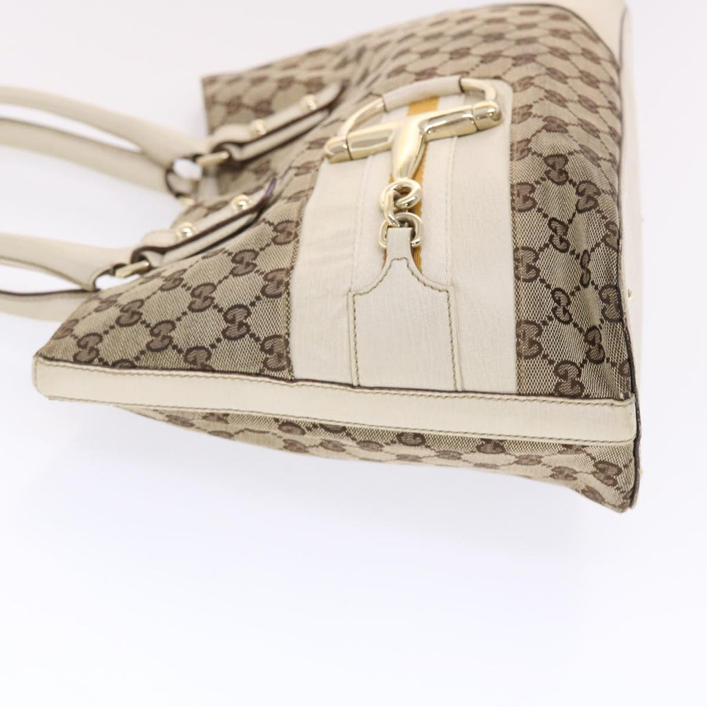 GUCCI GG Canvas Sherry Line Shoulder Bag Beige White 137385  49887