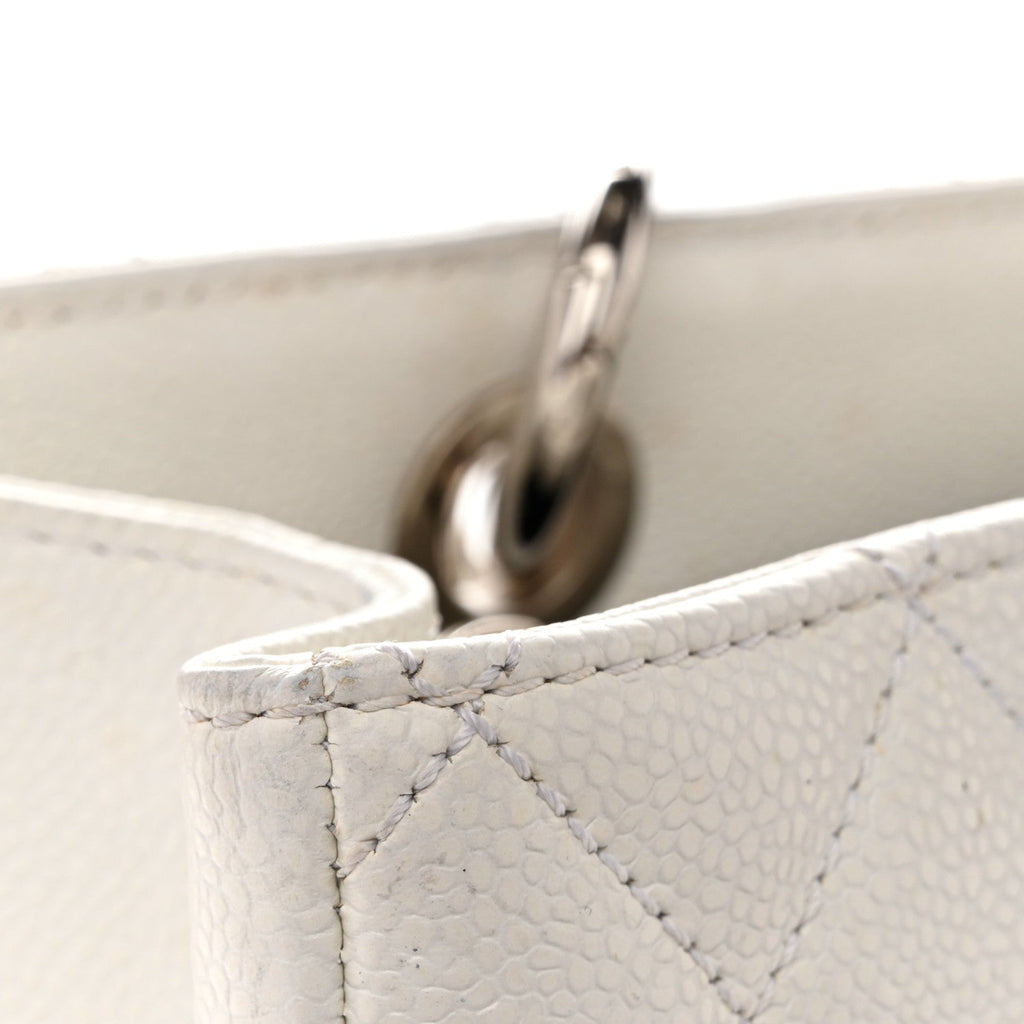 Chanel Caviar Quilted Grand Shopping Tote GST White