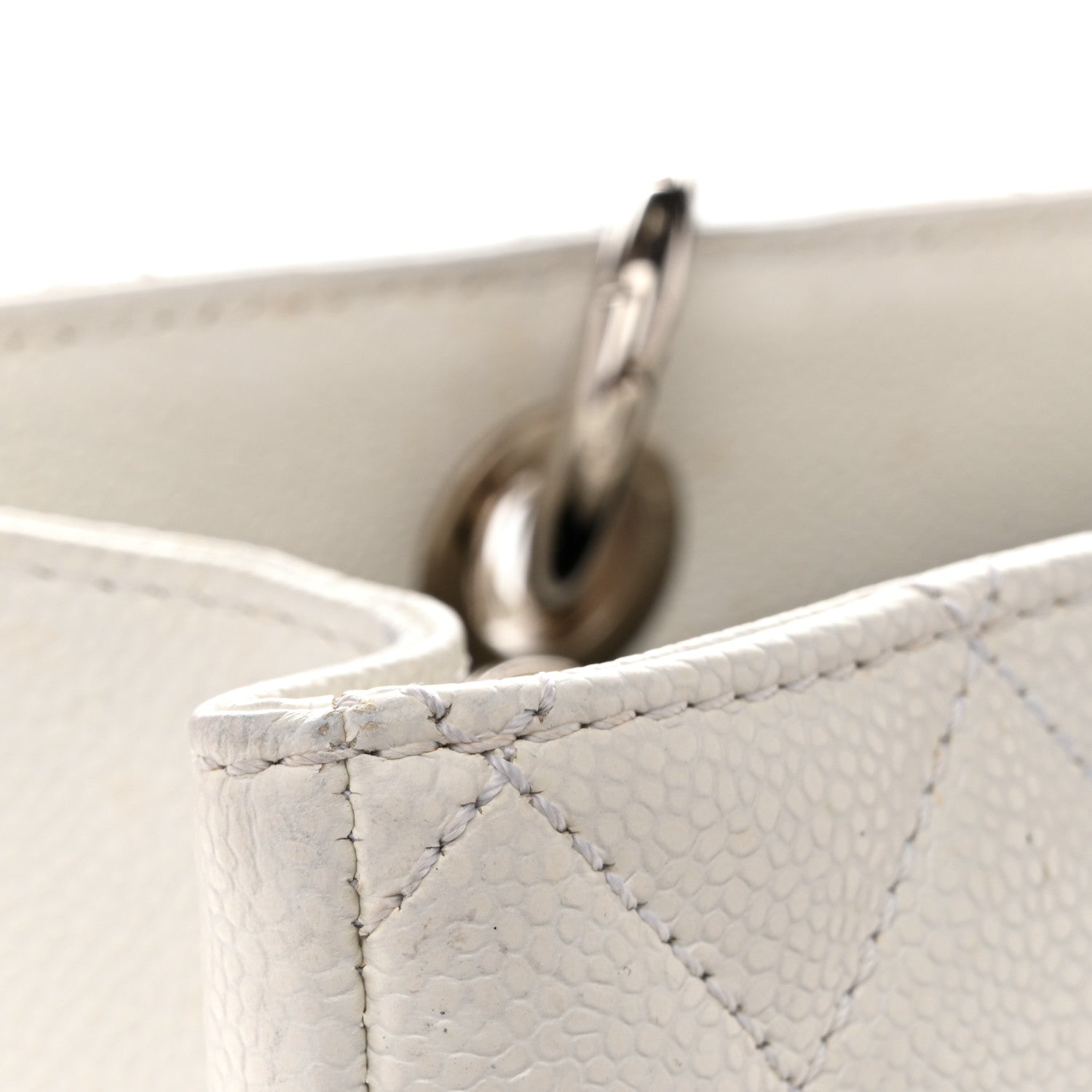 Chanel Caviar Quilted Grand Shopping Tote GST White