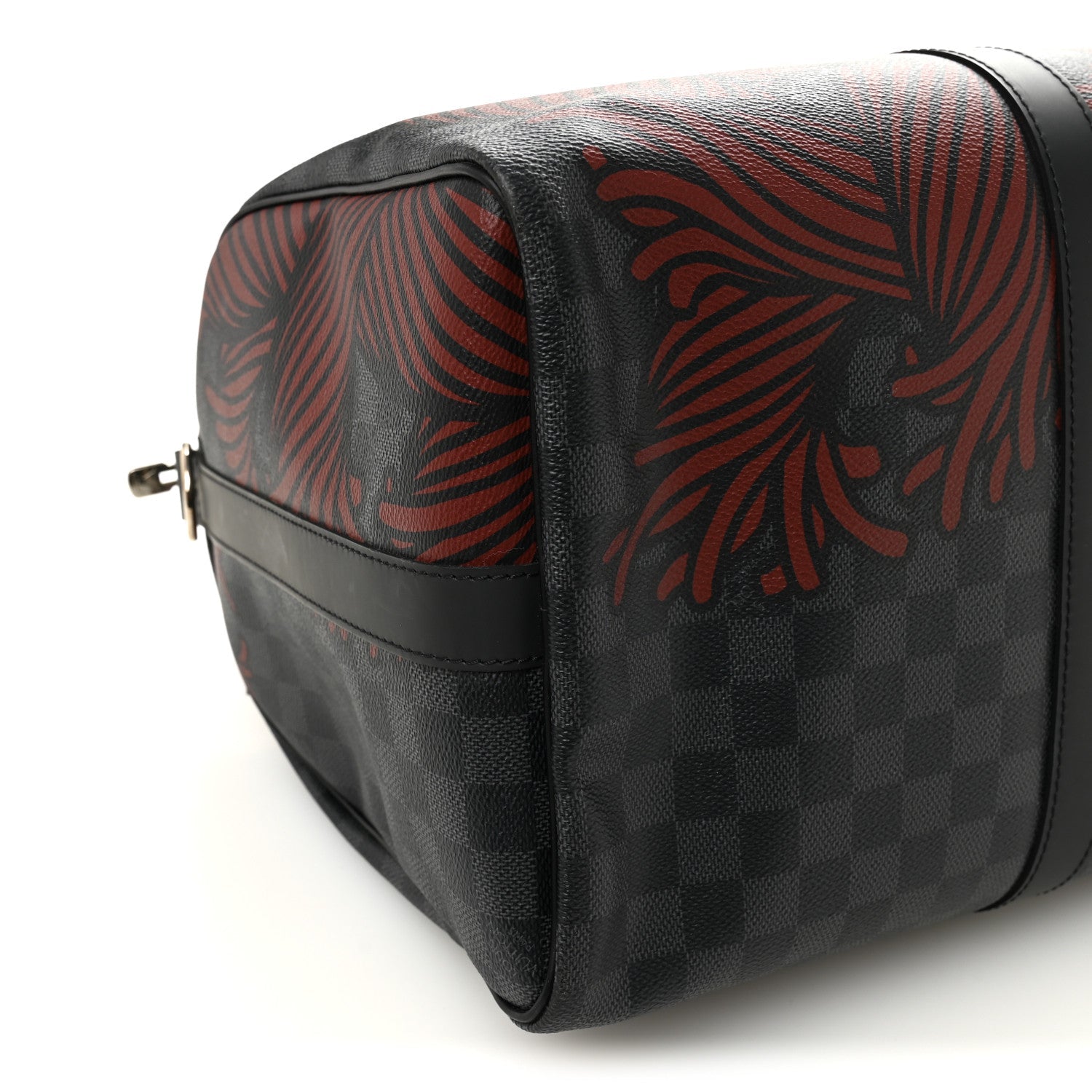 Louis Vuitton Damier Graphite Rope Keepall Bandouliere 45 Red