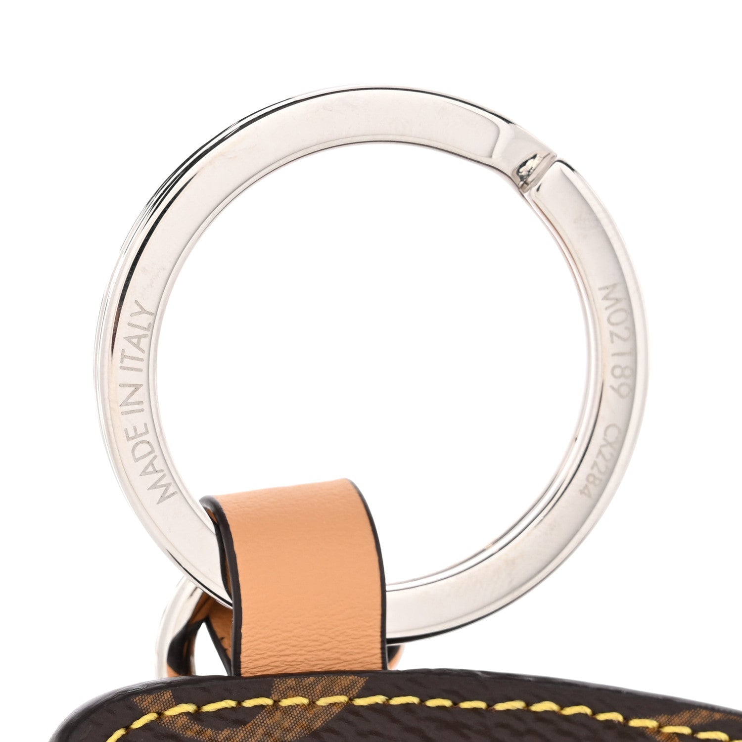 Louis Vuitton Calfskin Monogram Printed Pizza Bag Charm Key Holder