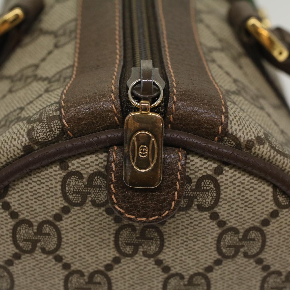 GUCCI GG Canvas Web Sherry Line Hand Bag Beige Red Green 40.02.007  49929