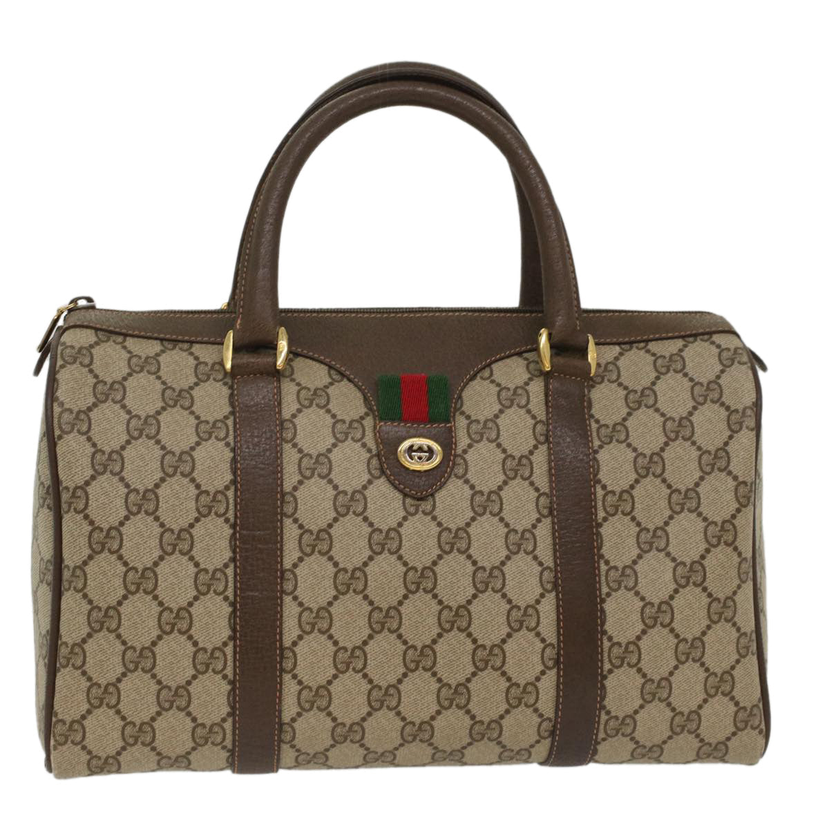 GUCCI GG Canvas Web Sherry Line Hand Bag Beige Red Green 40.02.007  49929