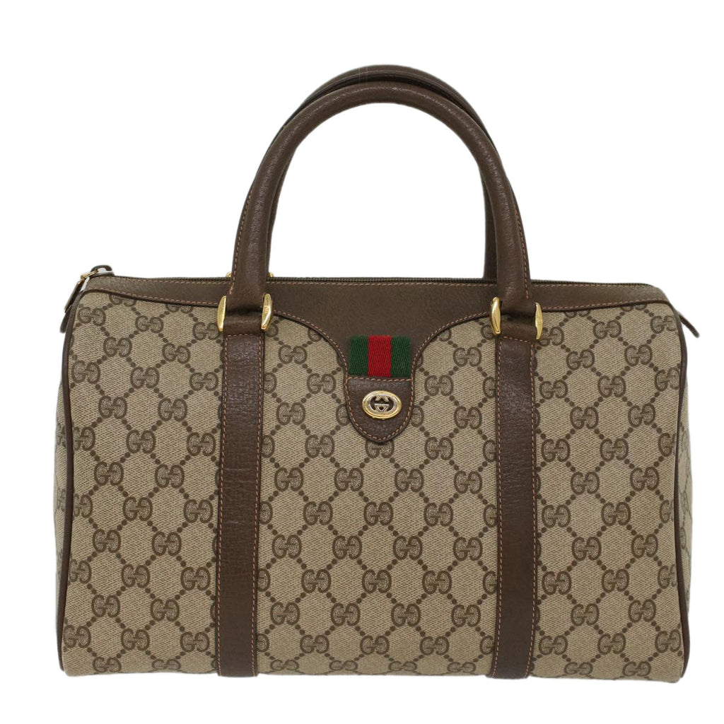 GUCCI GG Canvas Web Sherry Line Hand Bag Beige Red Green 40.02.007  49929