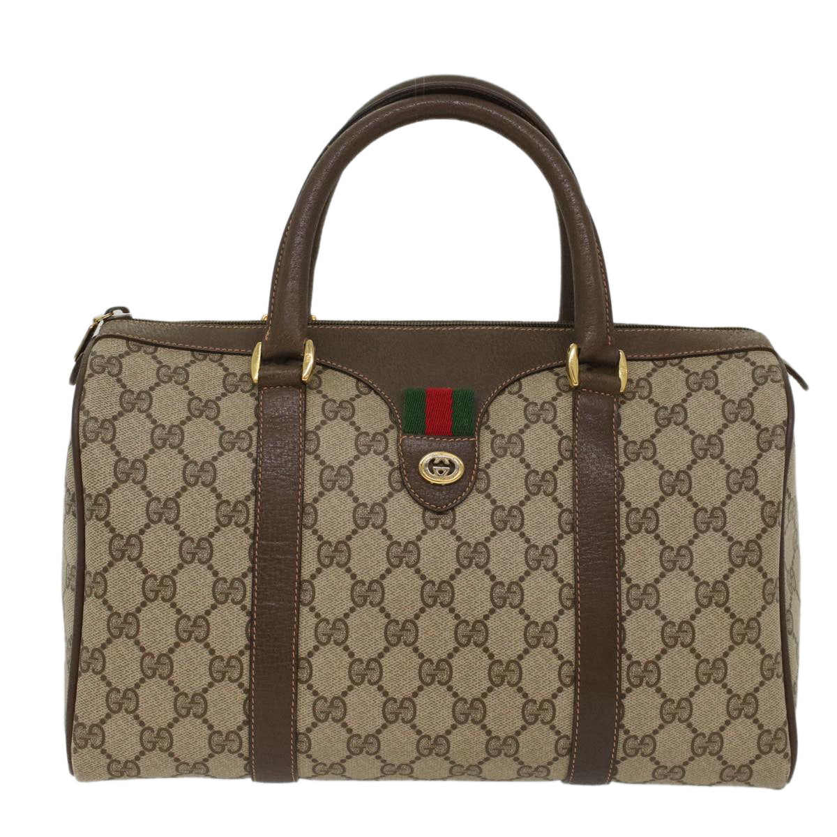 GUCCI GG Canvas Web Sherry Line Hand Bag Beige Red Green 40.02.007  49929