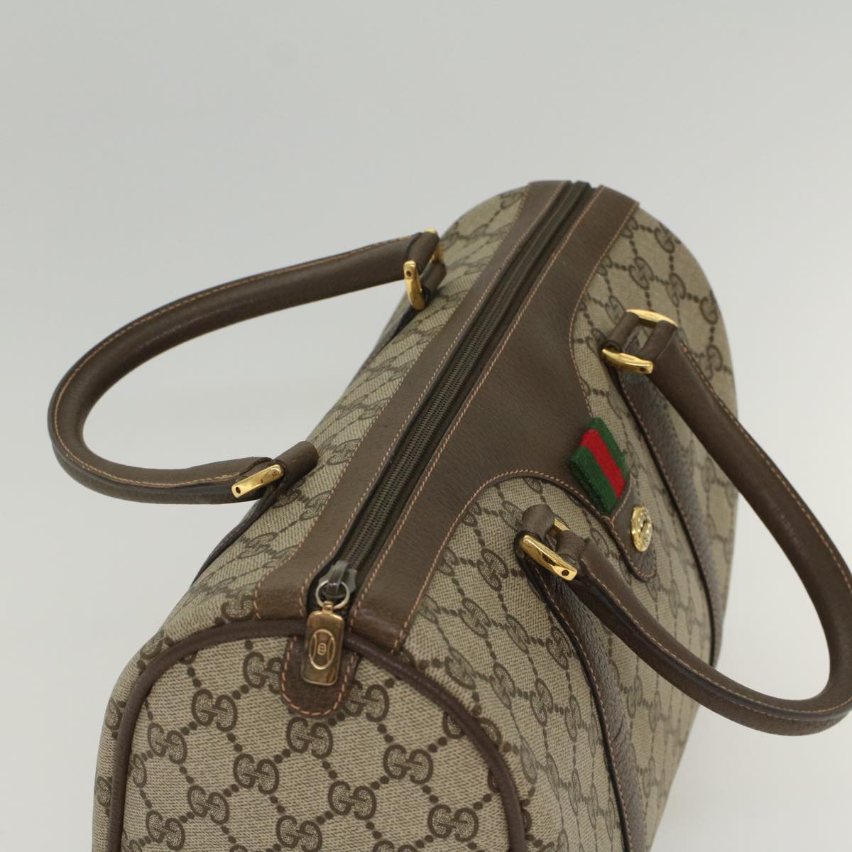 GUCCI GG Canvas Web Sherry Line Hand Bag Beige Red Green 40.02.007  49929