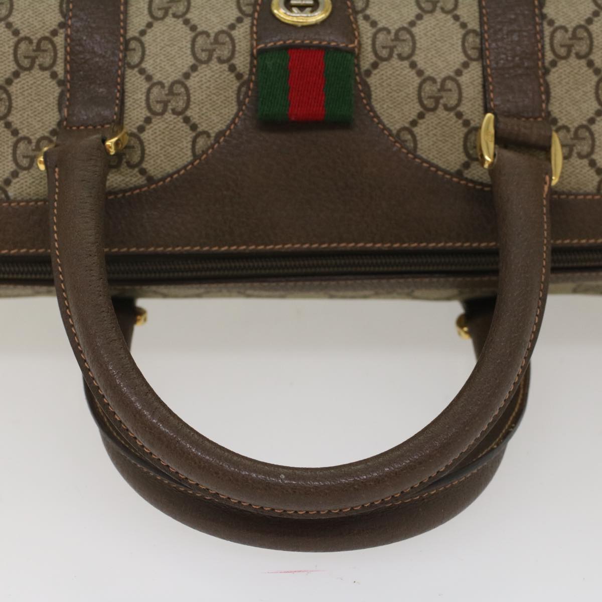 GUCCI GG Canvas Web Sherry Line Hand Bag Beige Red Green 40.02.007  49929