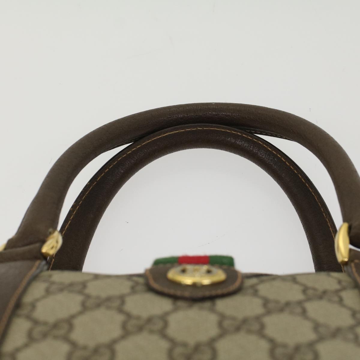 GUCCI GG Canvas Web Sherry Line Hand Bag Beige Red Green 40.02.007  49929