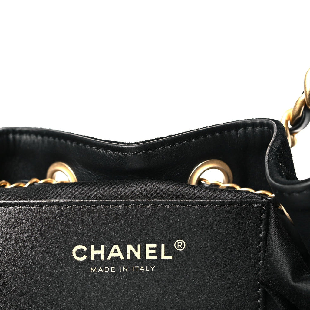 Chanel Suede Quilted Small Chanel 25 Handbag Black