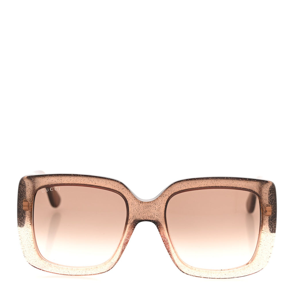 Gucci Glitter Acetate Square Frame Sunglasses GG3814S Brown