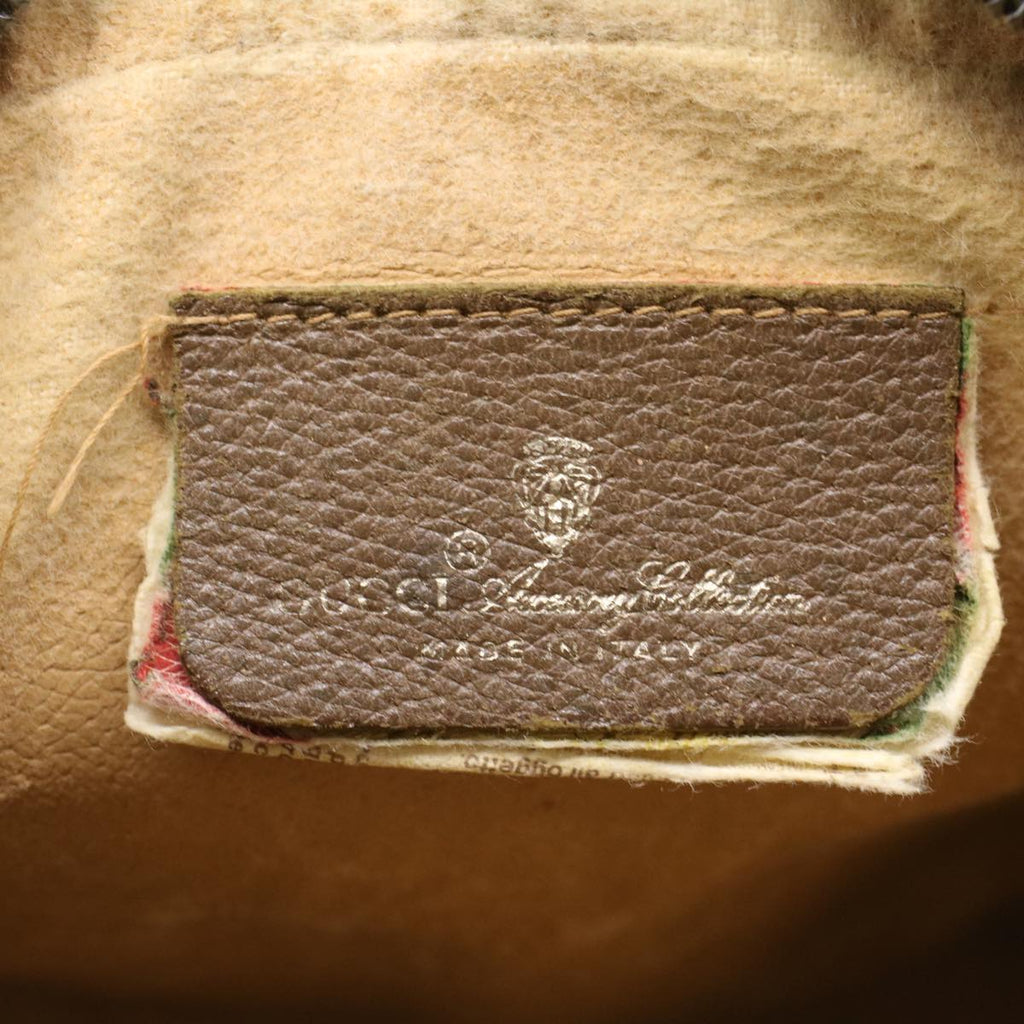 GUCCI GG Canvas Web Sherry Line Clutch Bag Beige Red 8901034  49988