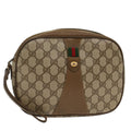 GUCCI GG Canvas Web Sherry Line Clutch Bag Beige Red 8901034  49988