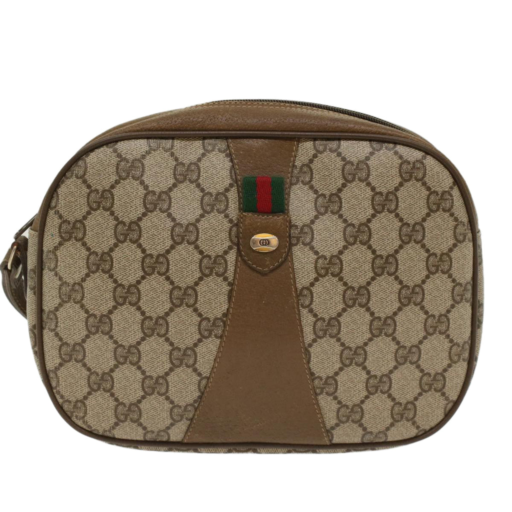 GUCCI GG Canvas Web Sherry Line Clutch Bag Beige Red 8901034  49988