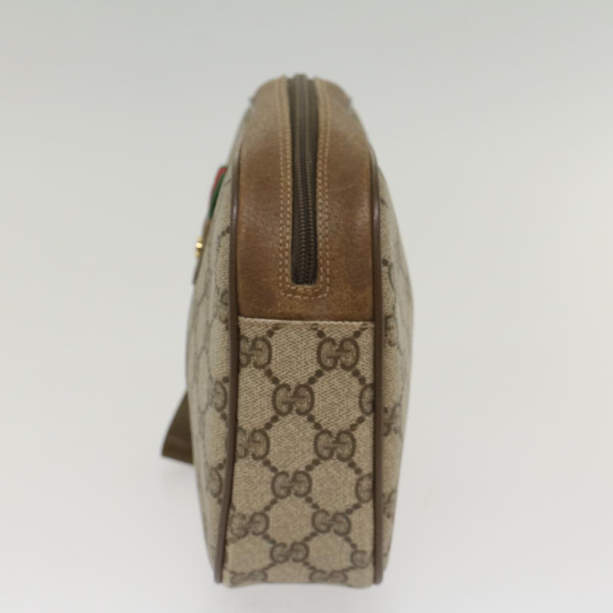 GUCCI GG Canvas Web Sherry Line Clutch Bag Beige Red 8901034  49988