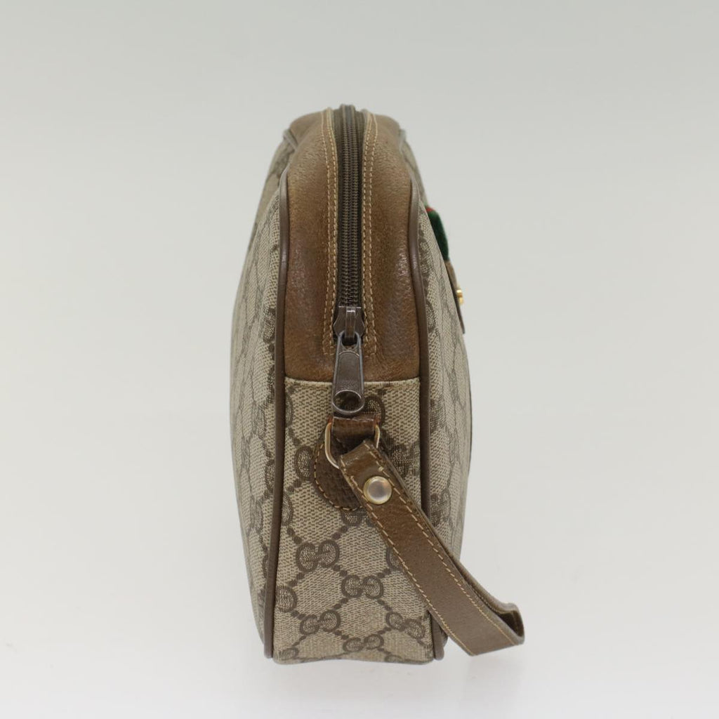 GUCCI GG Canvas Web Sherry Line Clutch Bag Beige Red 8901034  49988