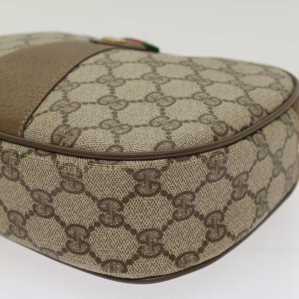 GUCCI GG Canvas Web Sherry Line Clutch Bag Beige Red 8901034  49988