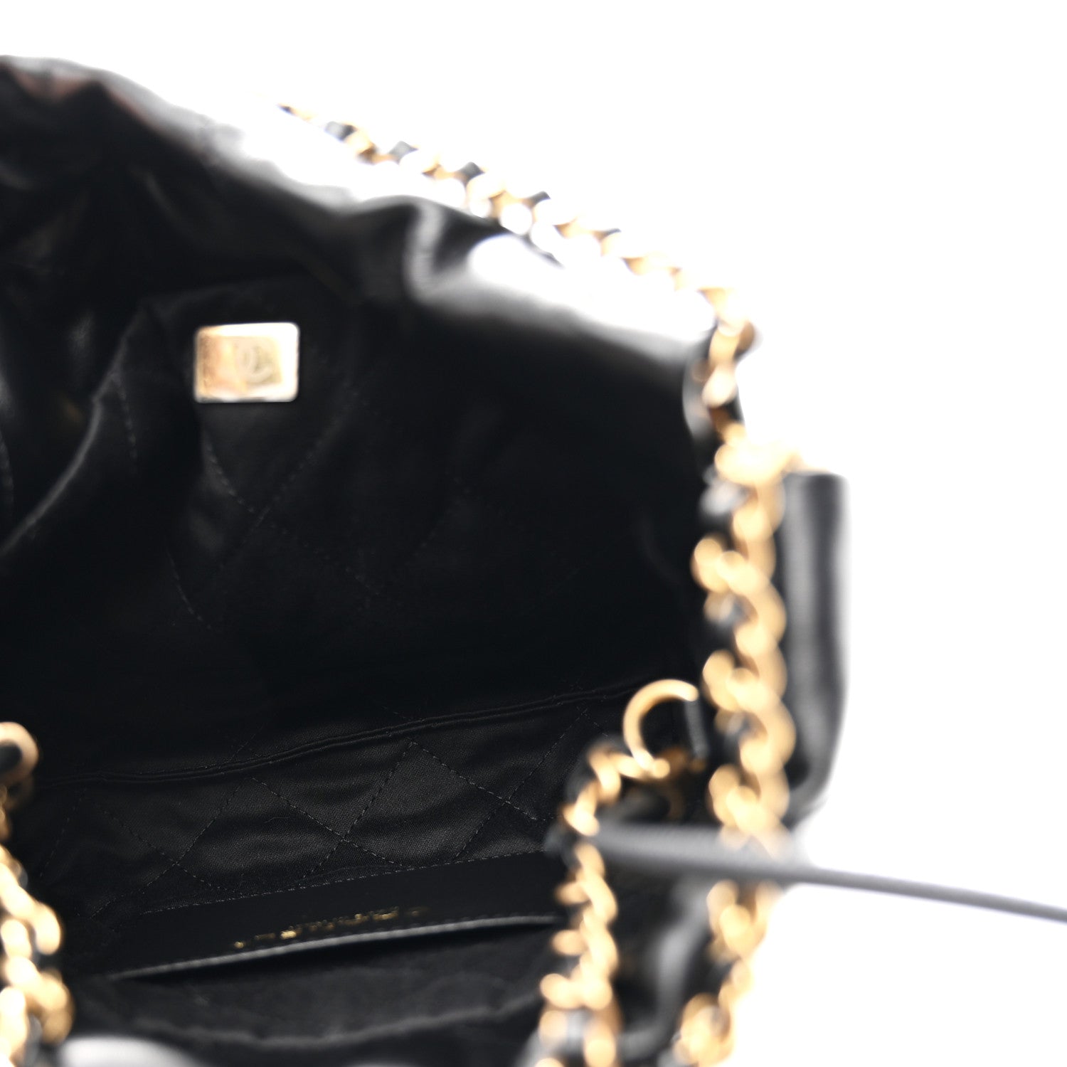 Chanel Shiny Calfskin Quilted Mini Chanel 22 Black