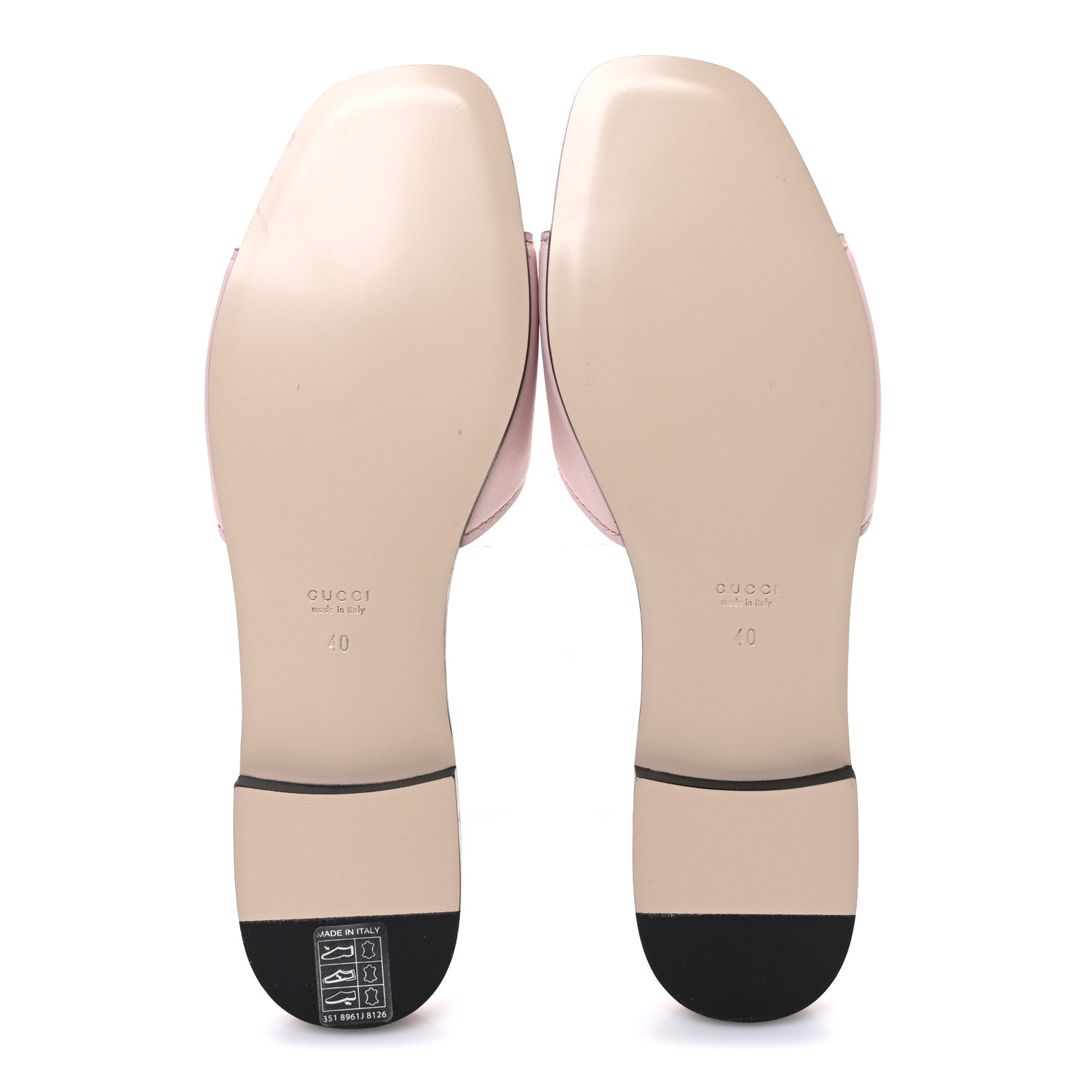 Gucci Cosmos Softy Calfskin Interlocking G Cut Out Slide Sandals 40 Pastel Pink