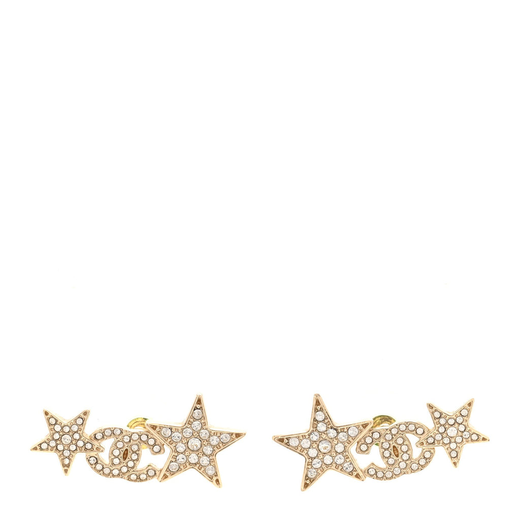 Crystal Star CC Earrings Gold