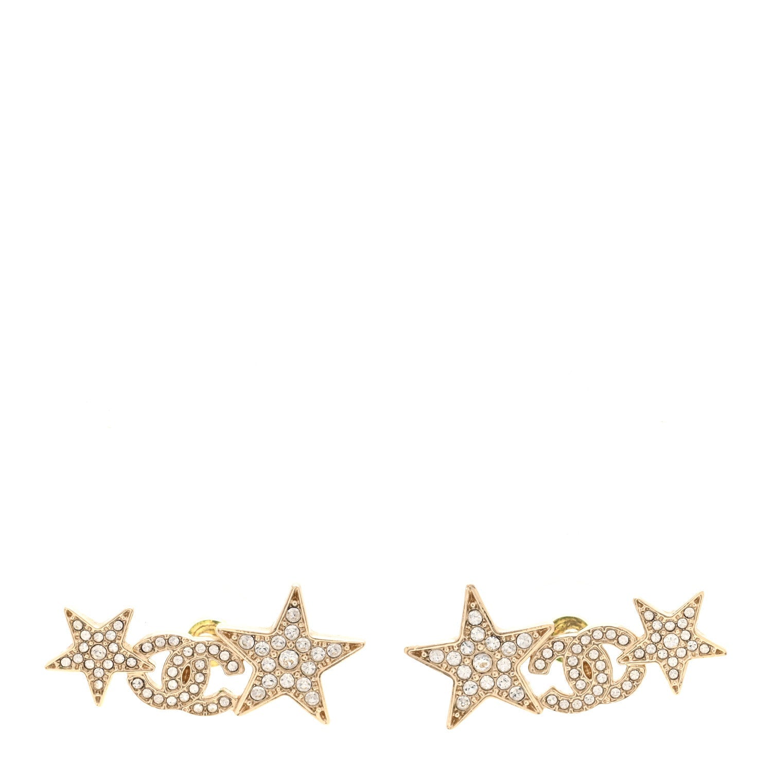 Crystal Star CC Earrings Gold