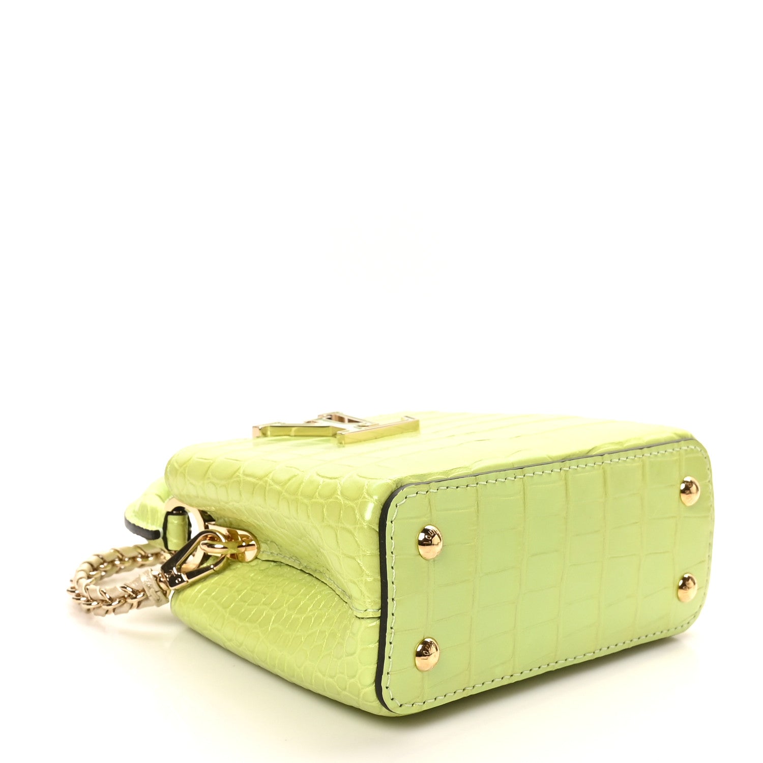 Louis Vuitton Iridescent Alligator Nano Capucines Lime