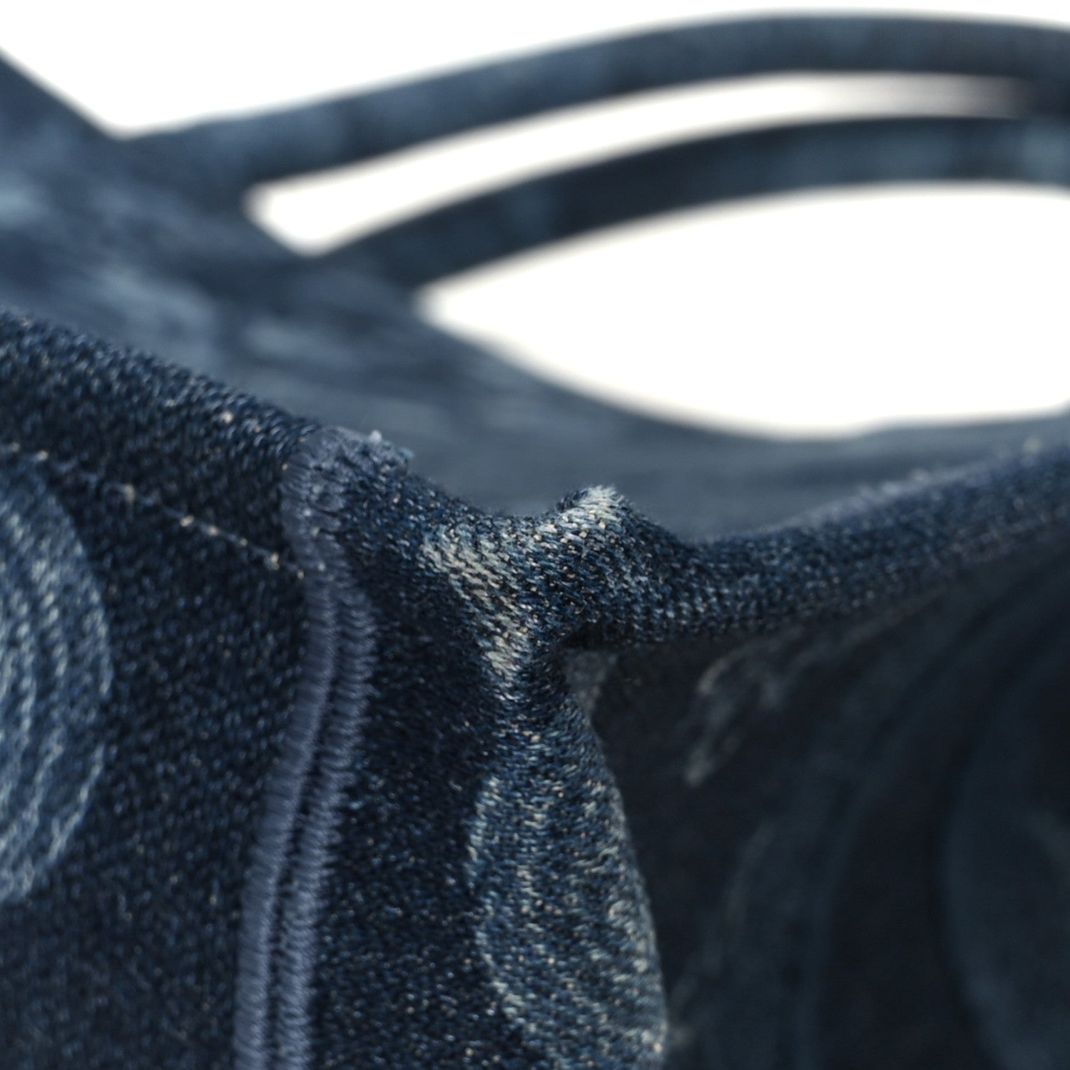 Christian Dior Denim Flowers Embroidered Medium Book Tote Blue