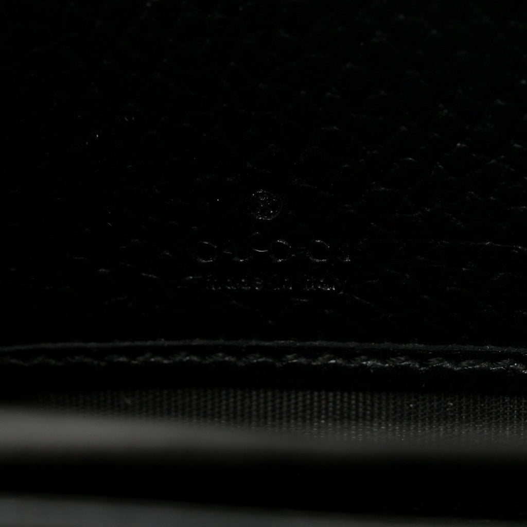 Gucci Dollar Calfskin GG Supreme Monogram GG Marmont Zip Around Wallet Black Beige Ebony
