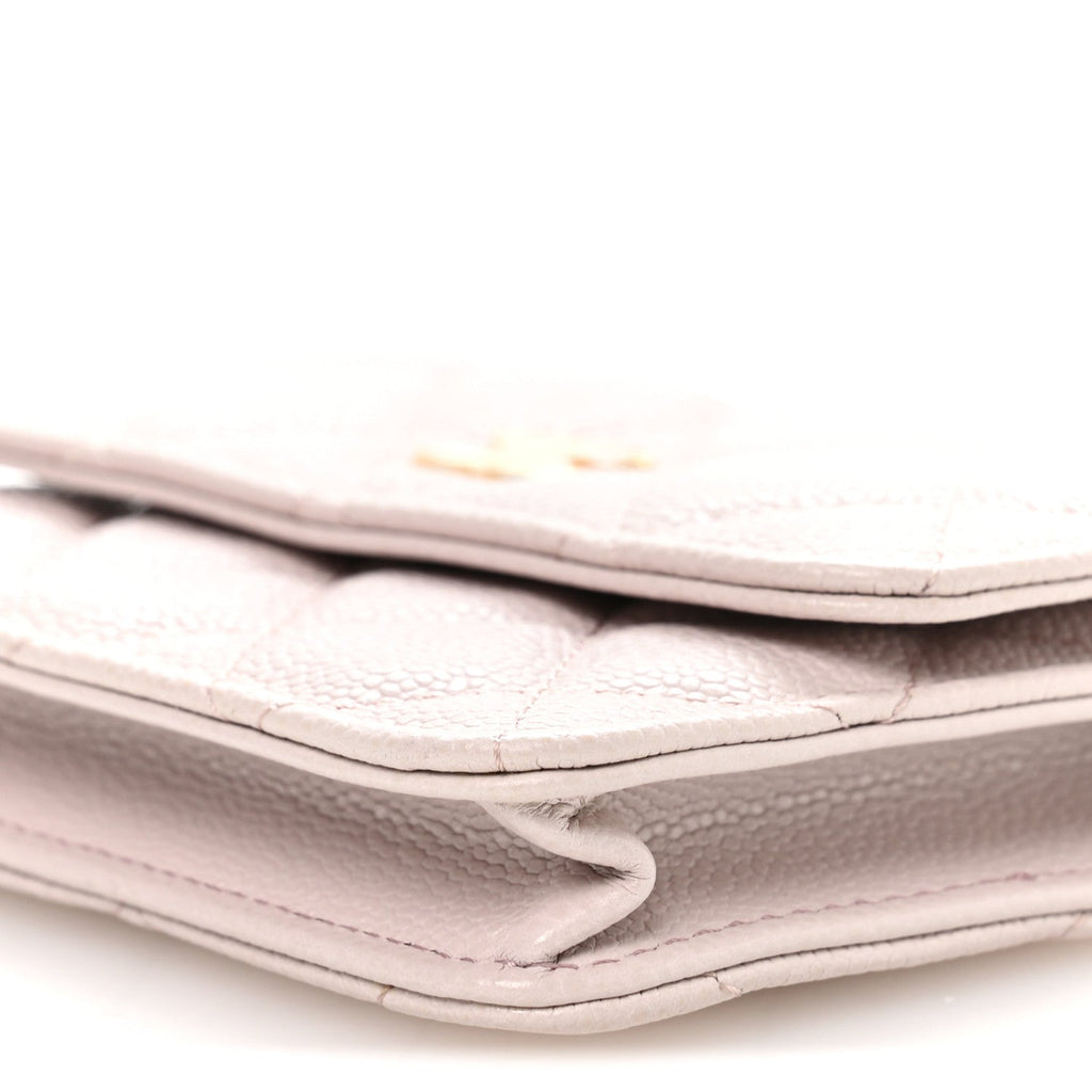 Chanel Caviar Quilted Miss Coco Clutch With Chain Light Purple