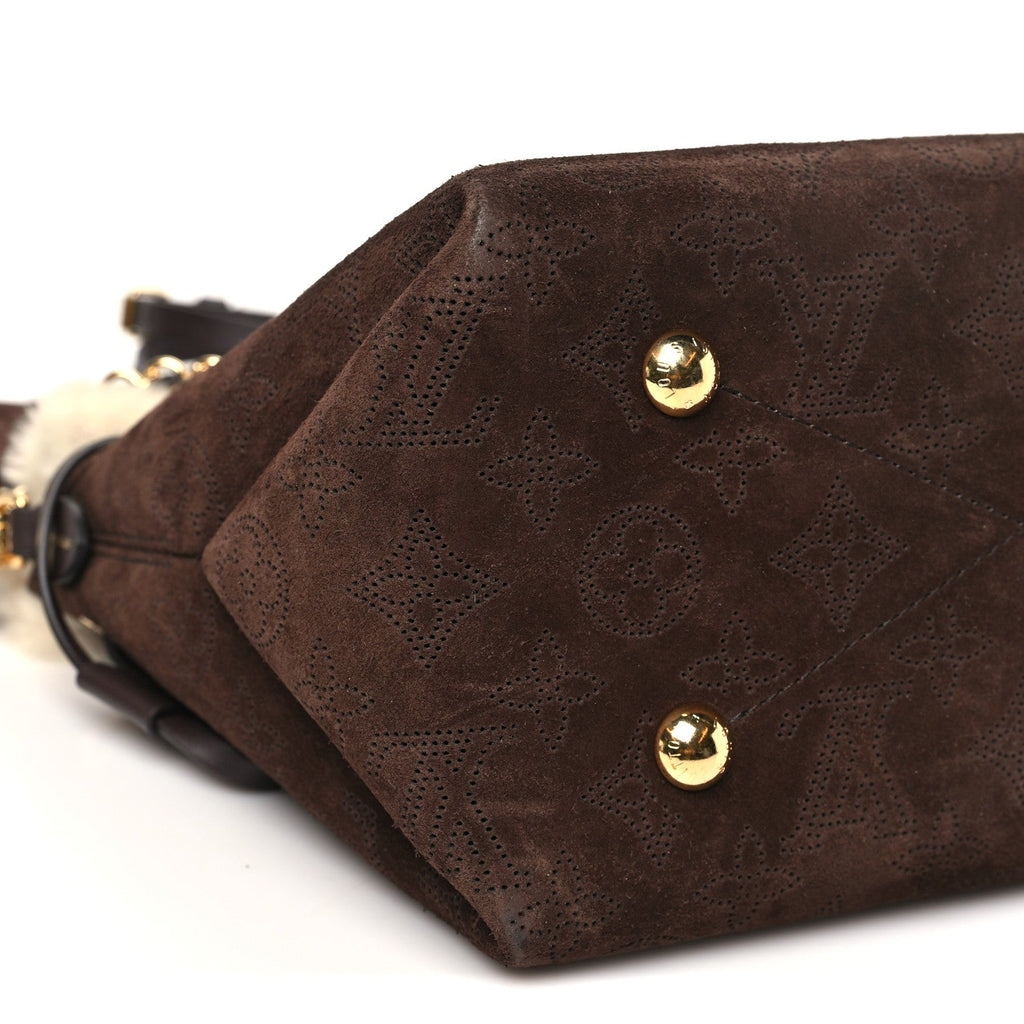 Louis Vuitton Suede Mahina Shearling Cozygram Bella Chocolate