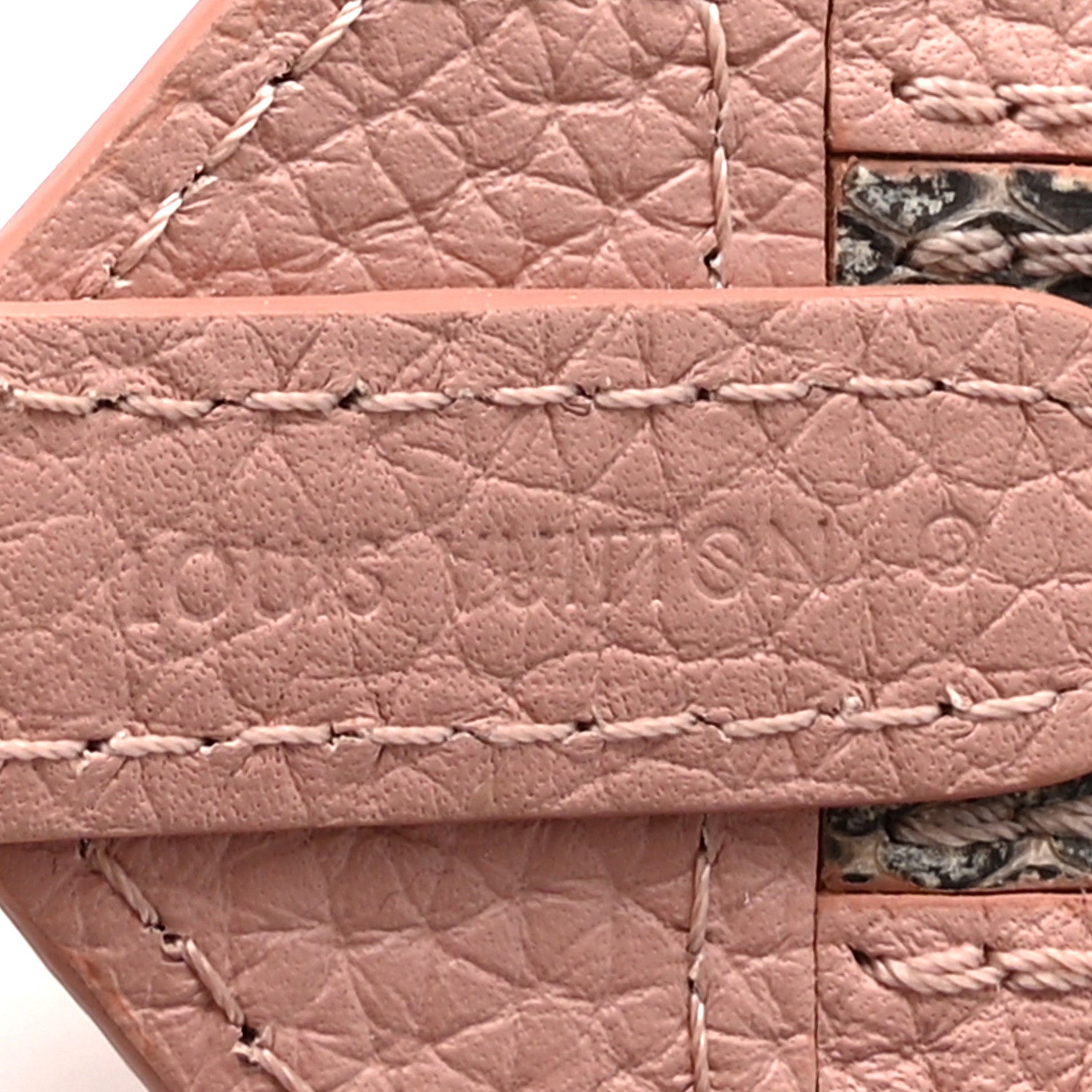 Louis Vuitton Watersnake Calfskin Bandouliere Shoulder Strap Pink Natural