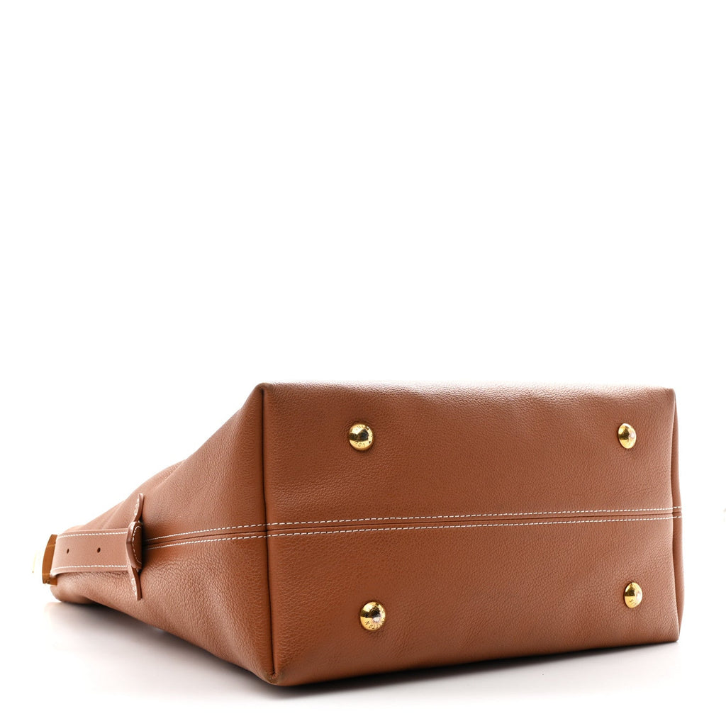 Louis Vuitton Grained Calfskin Low Key Hobo MM Cognac