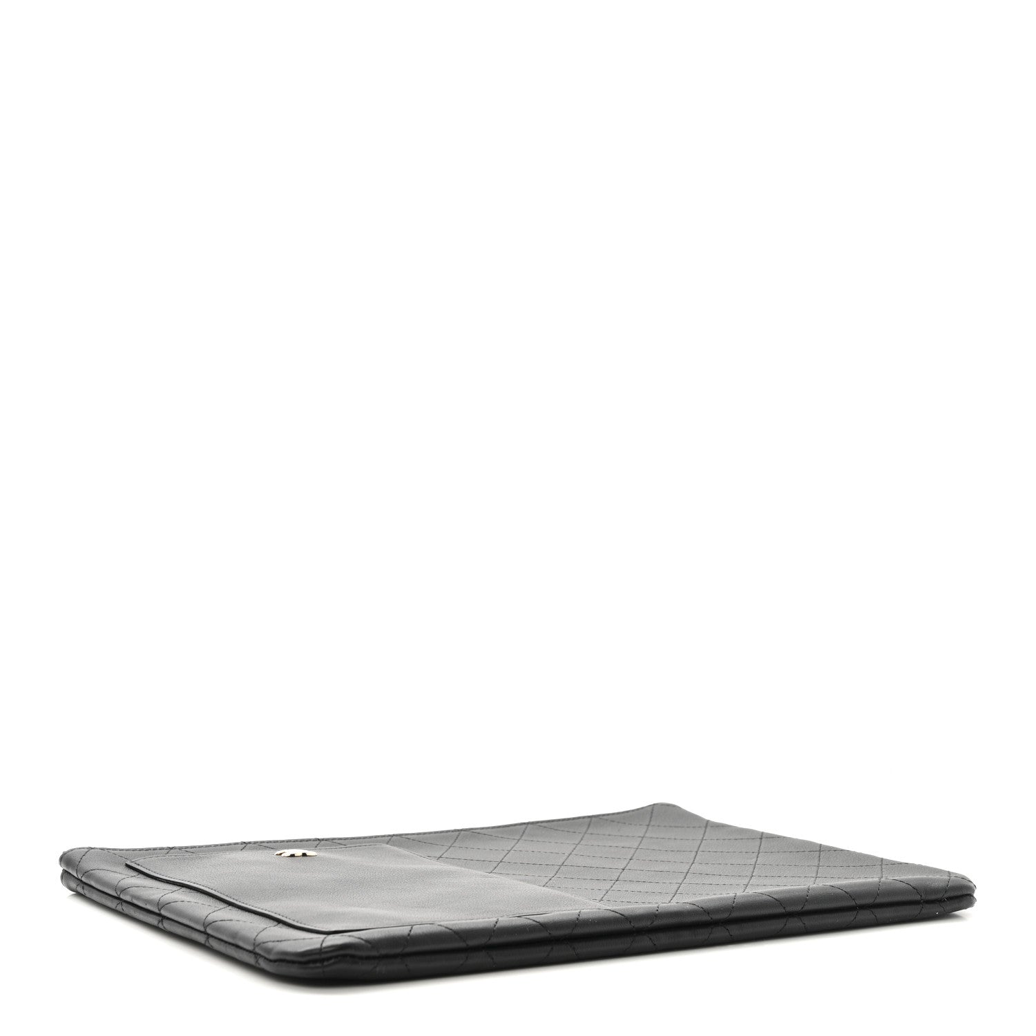 Calfskin Quilted Medium CC Pocket Cosmetic Case Black