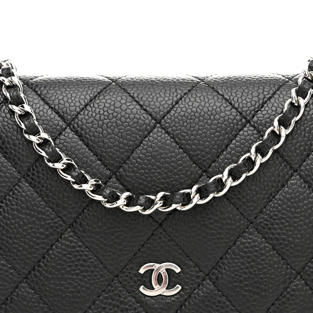 Chanel Caviar Quilted Wallet on Chain WOC Black