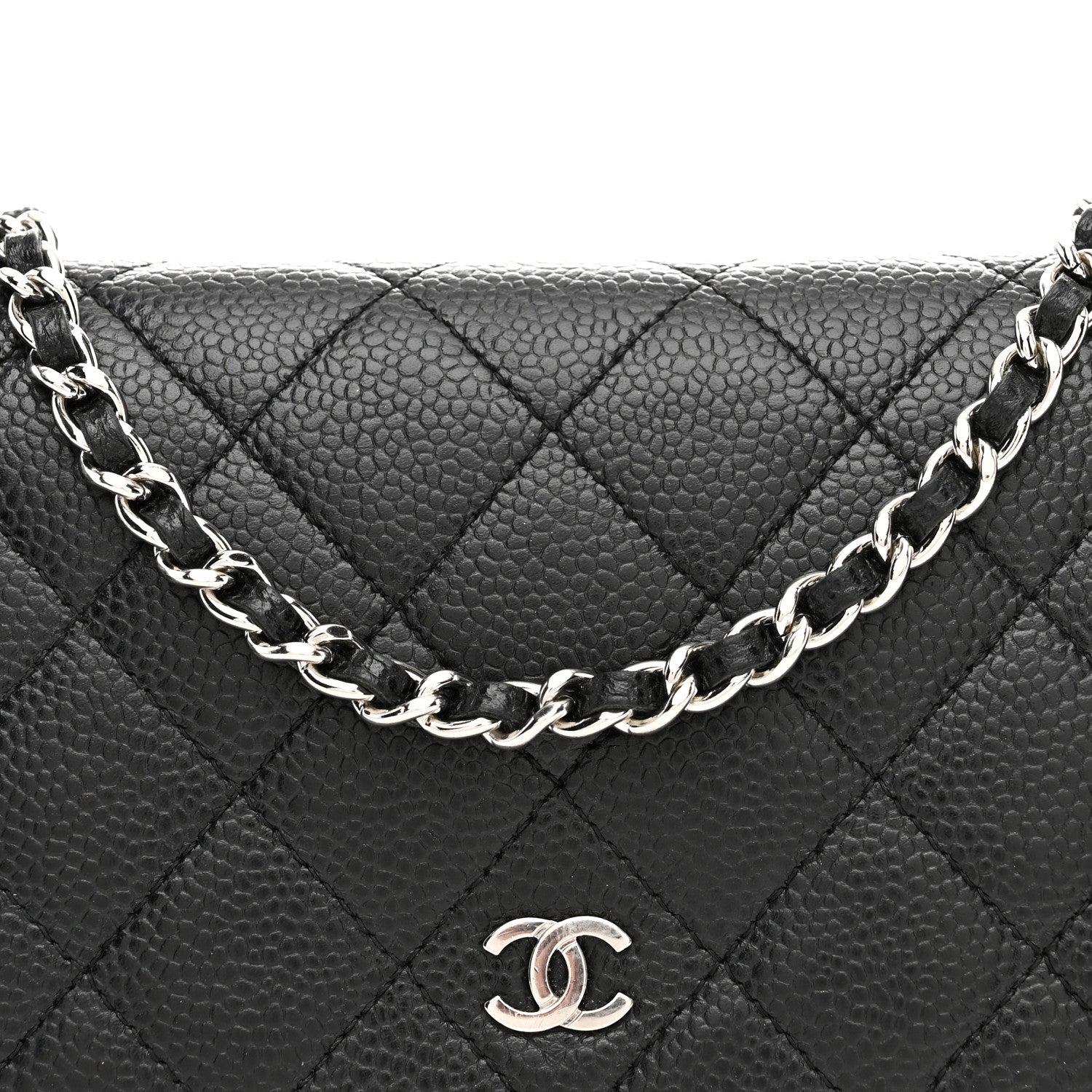 Chanel Caviar Quilted Wallet on Chain WOC Black