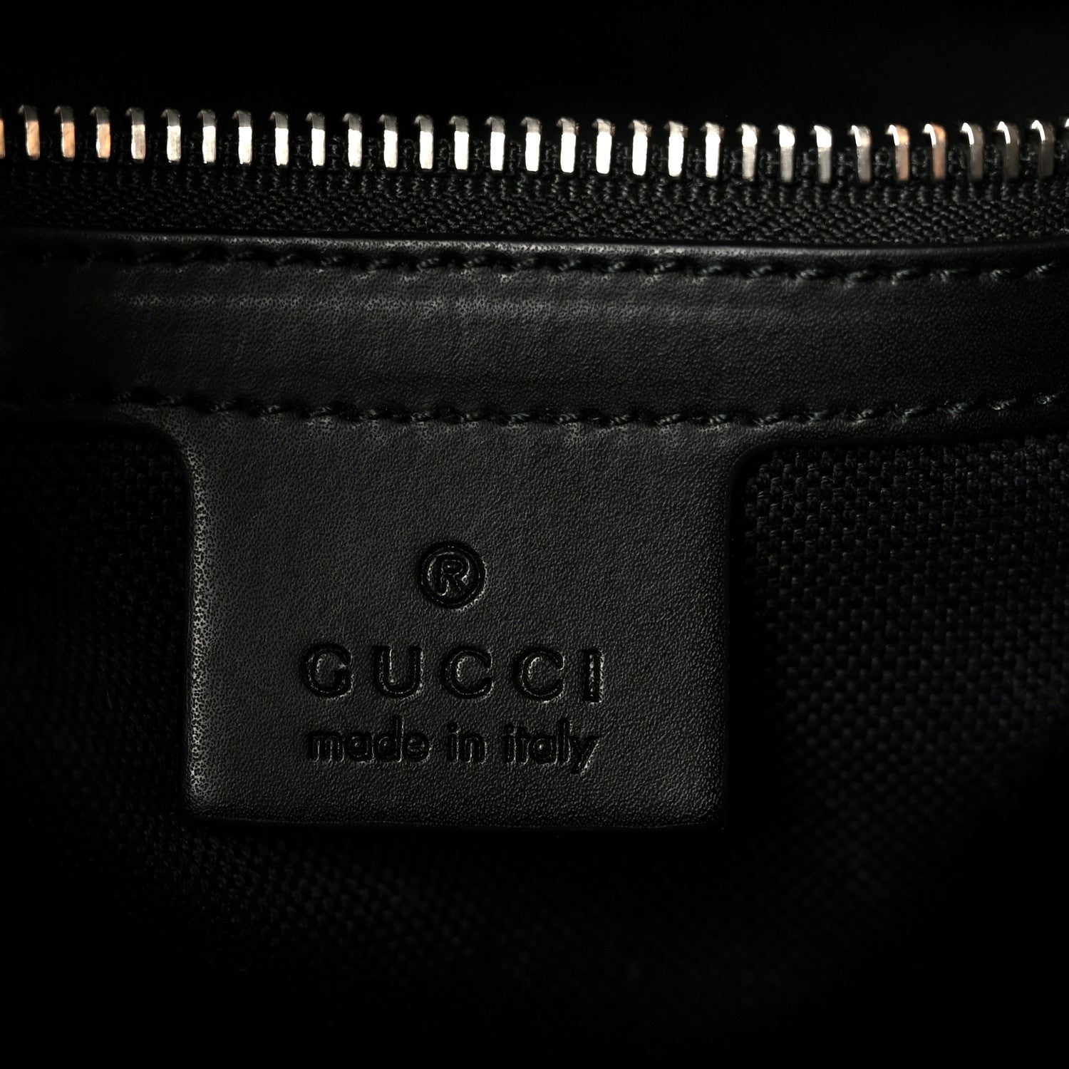 Gucci GG Supreme Monogram Appia Calfskin Web Flat Messenger Bag Black Grey