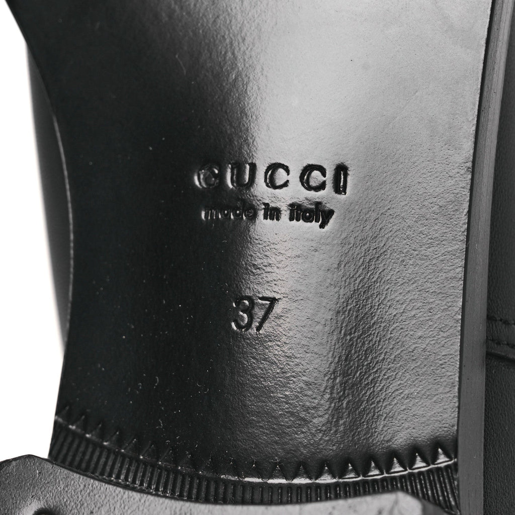 Gucci Calfskin Slim Horsebit Over The Knee High Boots 37 Black