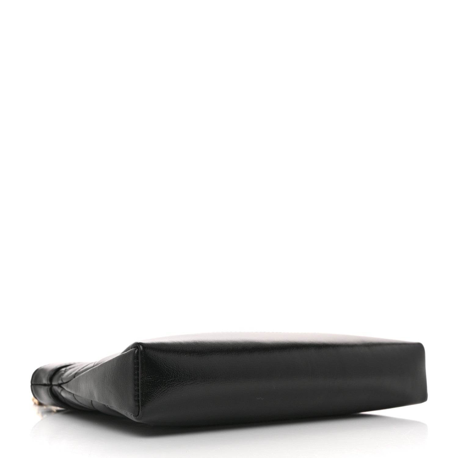 Chanel Shiny Crumpled Calfskin Quilted Nano 31 Shopping Bag Black