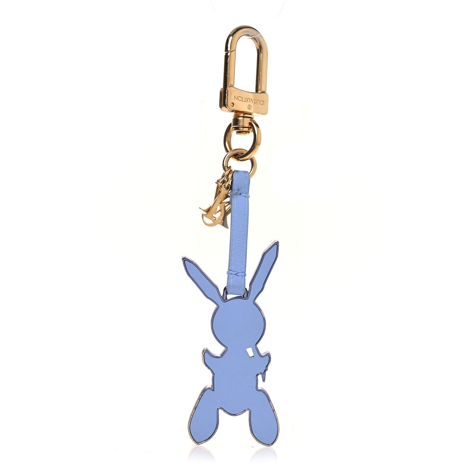 Louis Vuitton Calfskin Jeff Koons Masters LV Rabbit Bag Charm Key Ring Blue