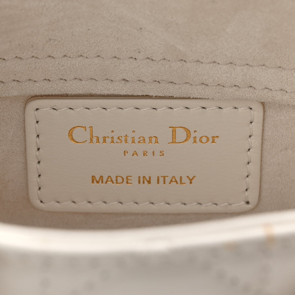 Christian Dior Lambskin Cannage Micro Lady D-Joy Latte