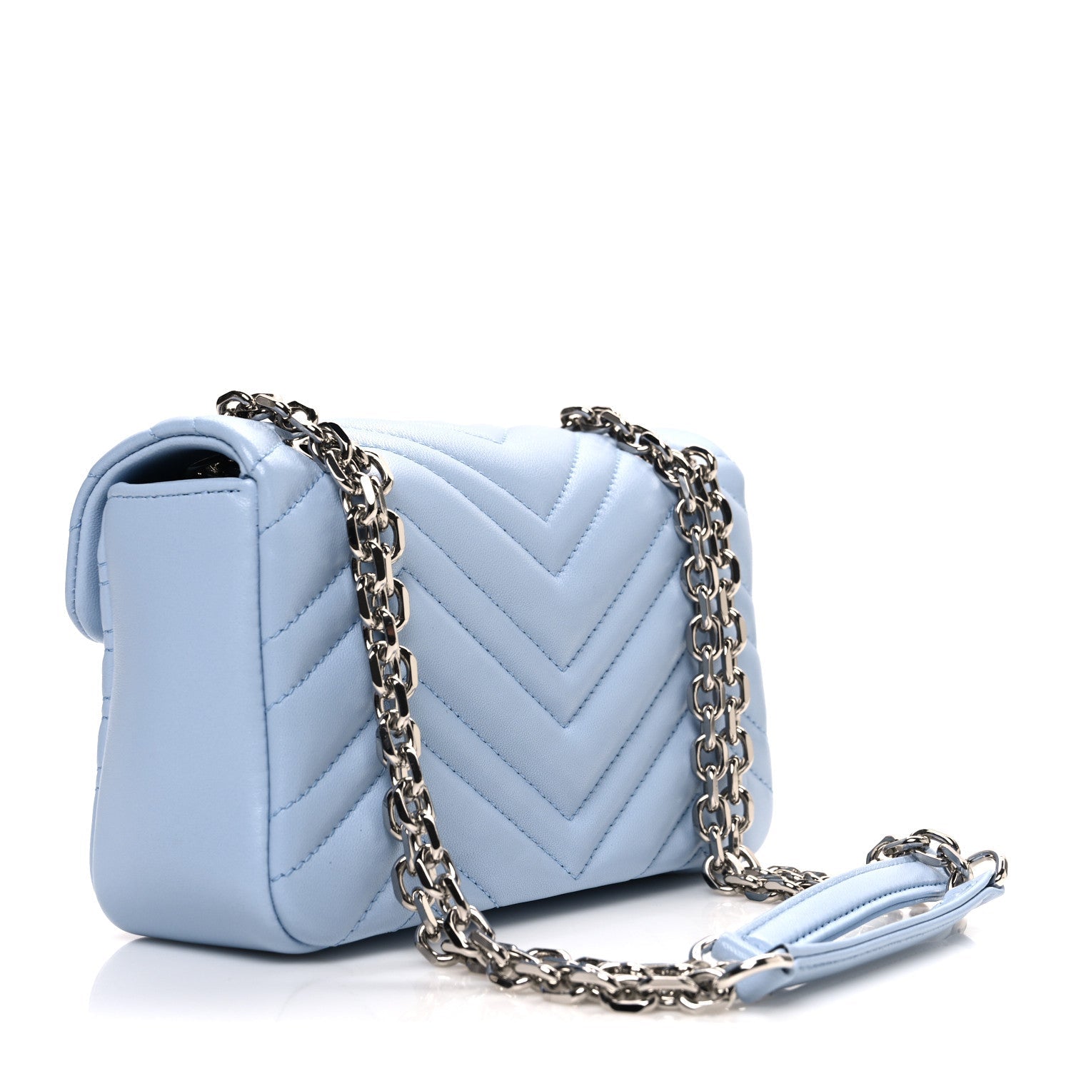 Gucci Lambskin Matelasse Small GG Marmont Shoulder Bag Light Blue
