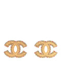 Metal Crystal Scarab CC Earrings Gold Multicolor