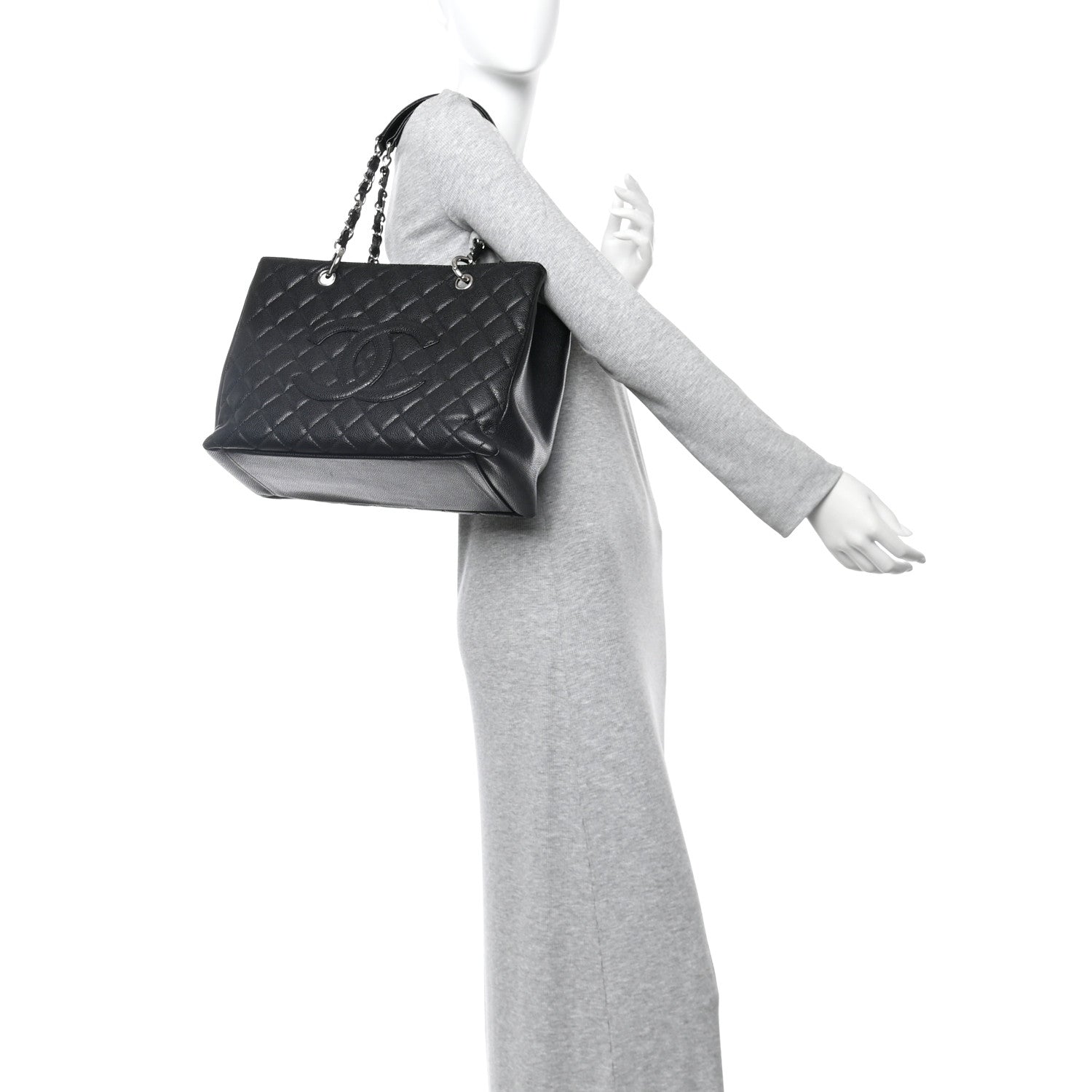 Chanel Caviar Quilted Grand Shopping Tote GST Black