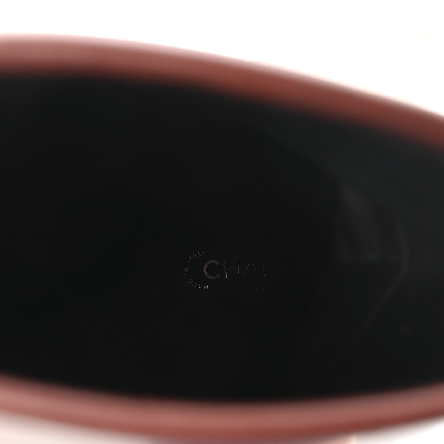 Calfskin CC Fold Over Boots 38 Black Brown