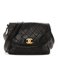 Chanel Lambskin Quilted Flap Shoulder Bag Black