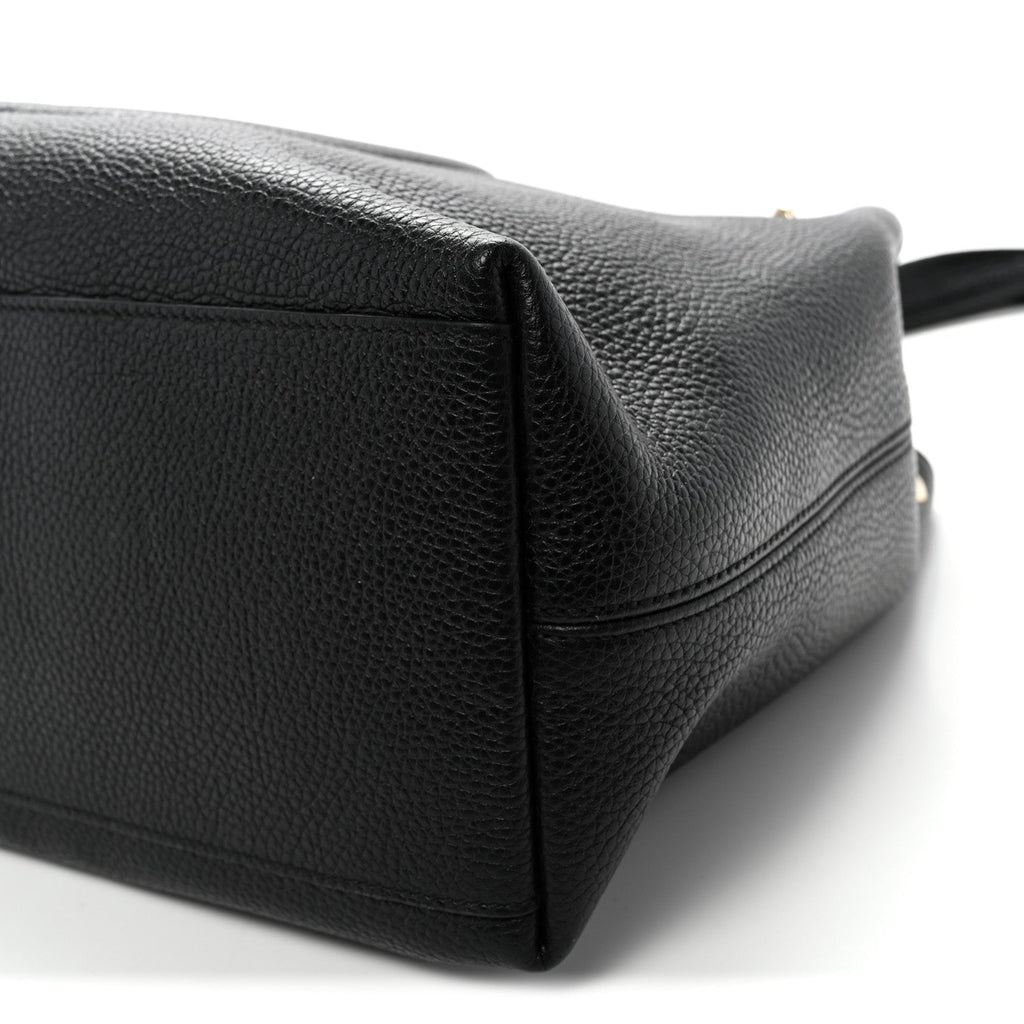 Gucci Pebbled Calfskin Medium Soho Chain Shoulder Bag Black