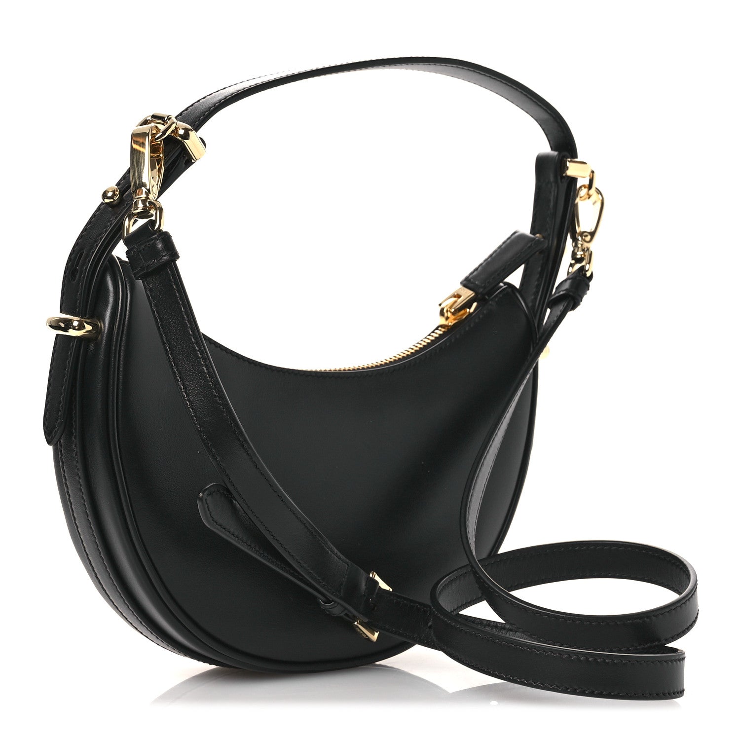 Prada Soft Calfskin Mini Arque Shoulder Bag Black