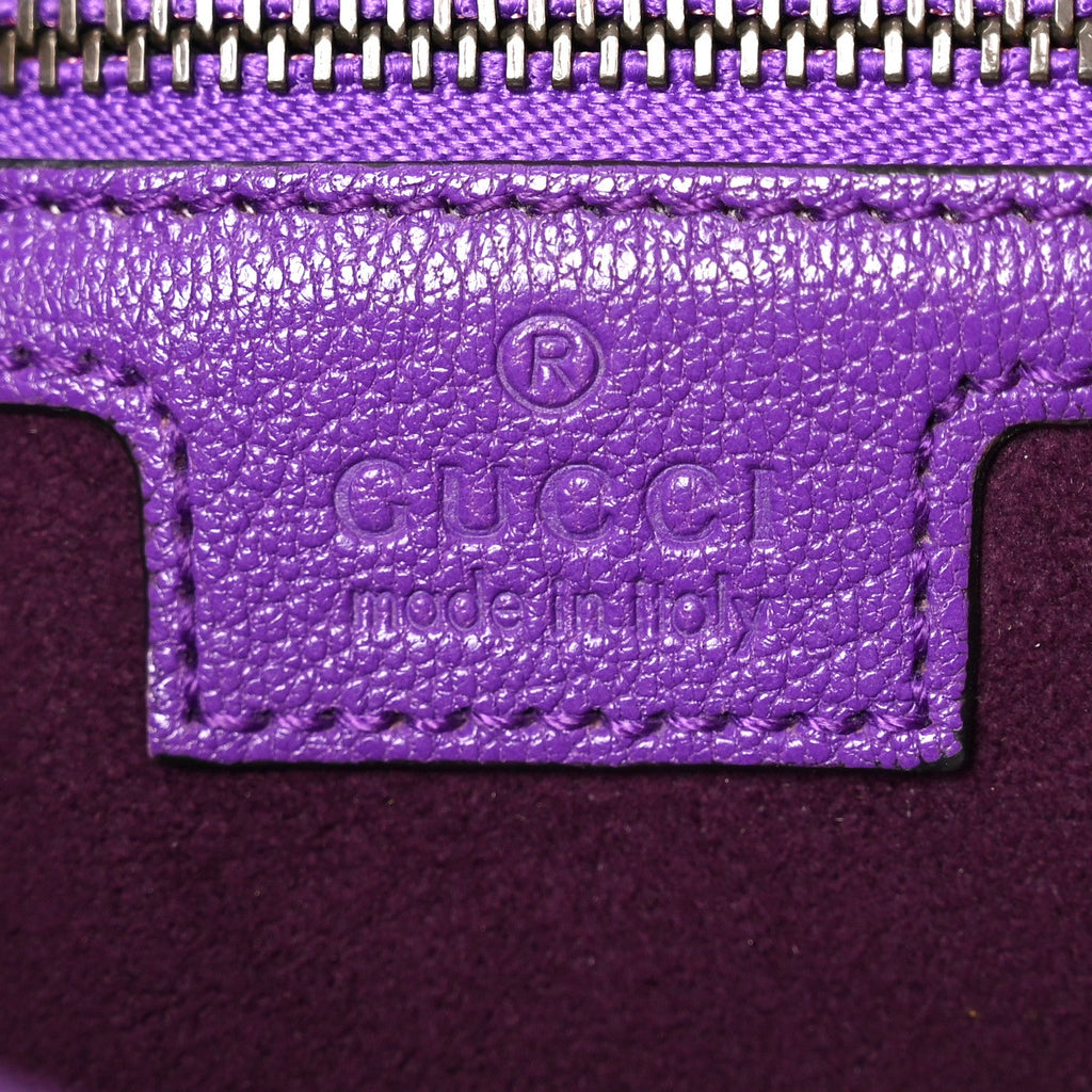 Gucci Goatskin Medium Aphrodite Shoulder Bag Shine Purple